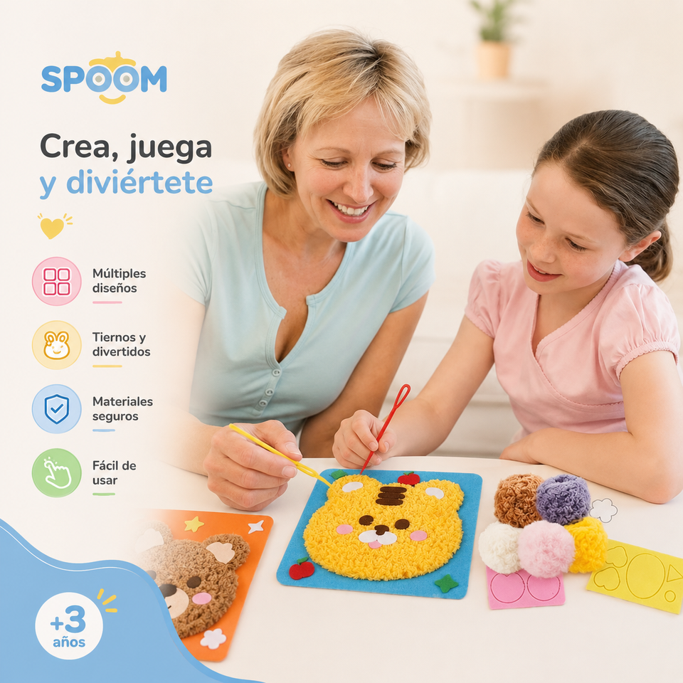 Bordado mágico con lana (incluye 5 diseños)